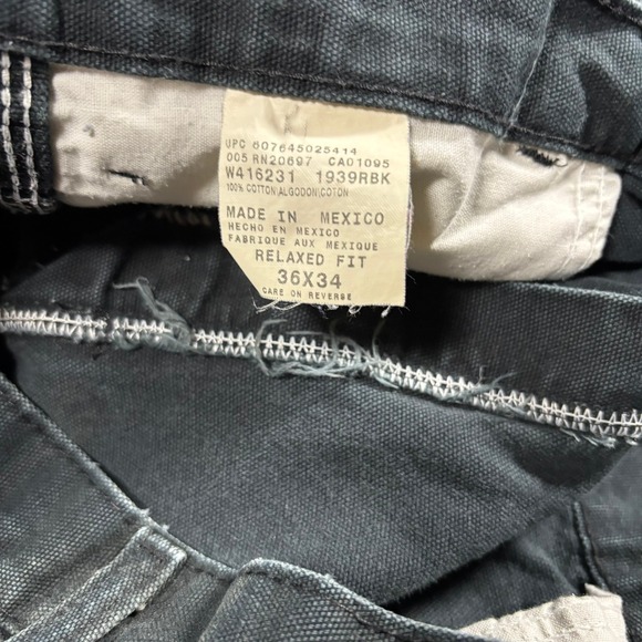 Dickies Relaxed Fit Carpenter Pants Faded‎ Black Men's 36x34 Work Utility - Picture 3 of 5